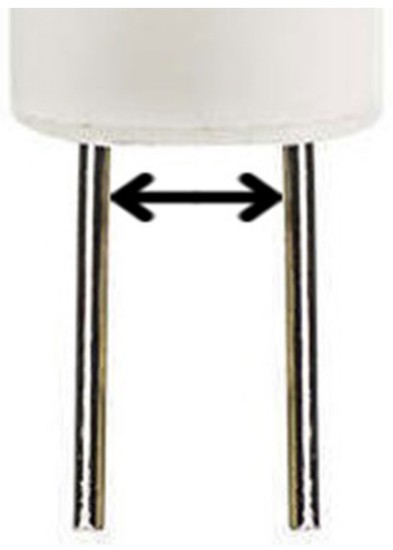 close up of bi-pin base